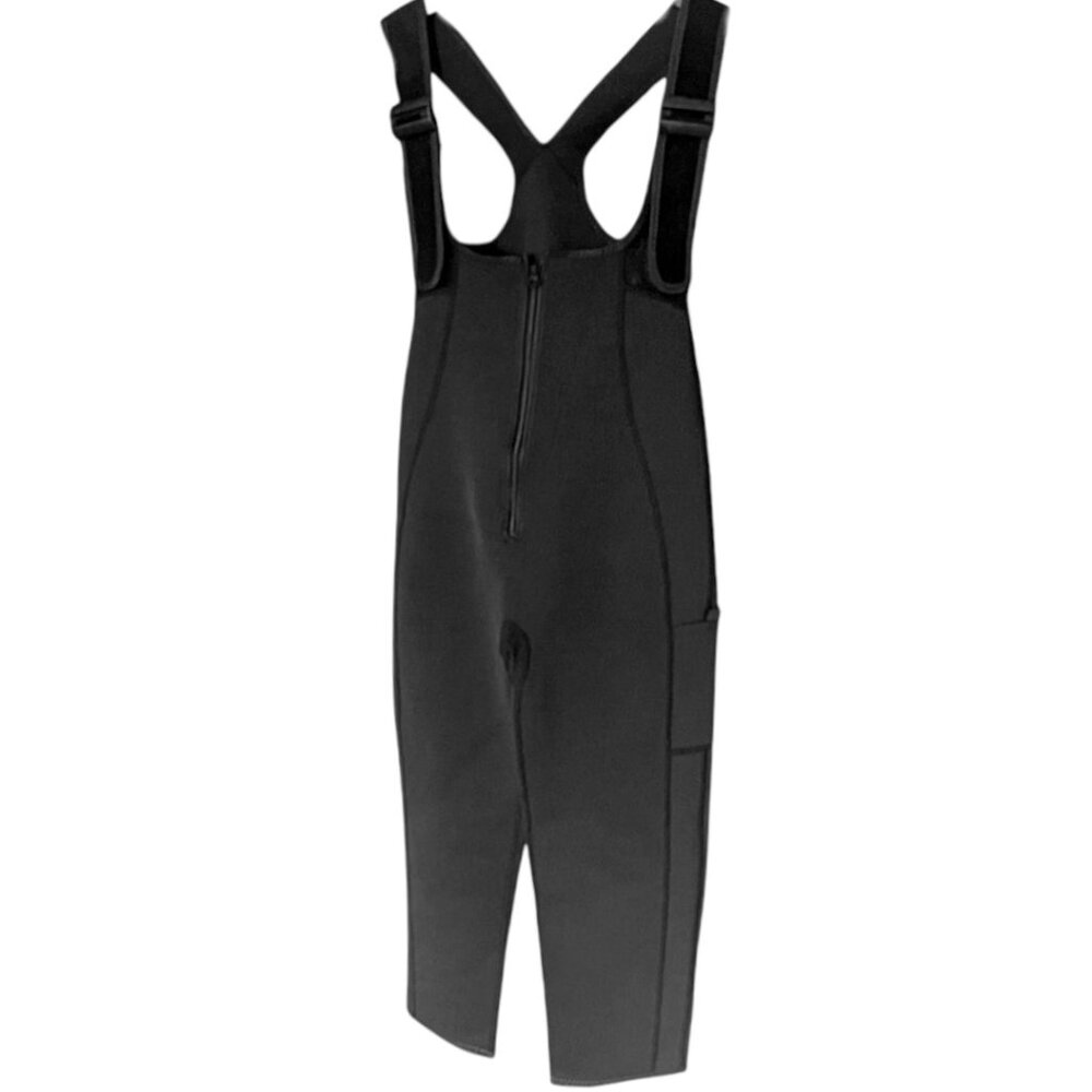 Neoprene Underbust Fitness Bib Overalls Shapewear Jumpsuit w/ Zipper & Pocket M - Picture 5 of 8